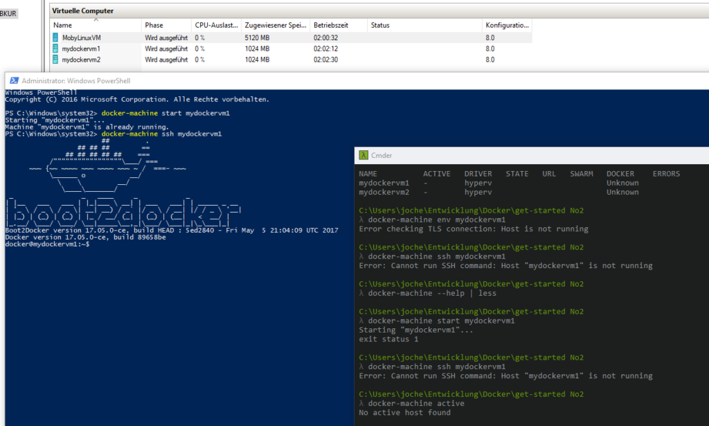 docker-machine unter Windows 10