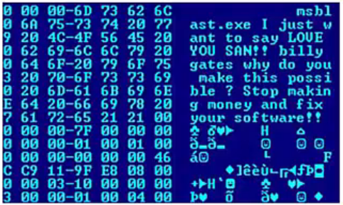 Hexdump Blasterworm